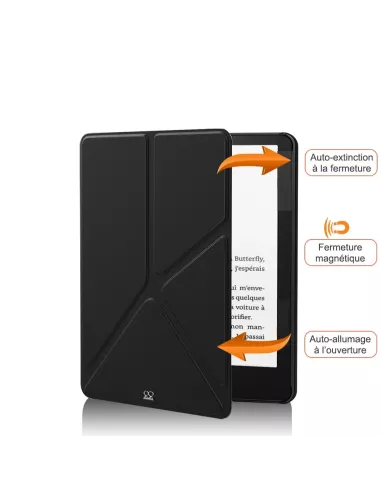 Amazon Kindle 6" (10ème Gén) Etui Cuir Origami - Noir | Ibroz