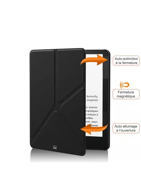 Amazon Kindle 6" (10ème Gén) Etui Cuir Origami - Noir | Ibroz