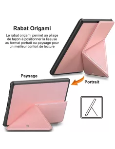 Amazon Kindle 6" (10ème Gén) Etui Cuir Origami - Rose gold | Ibroz 2