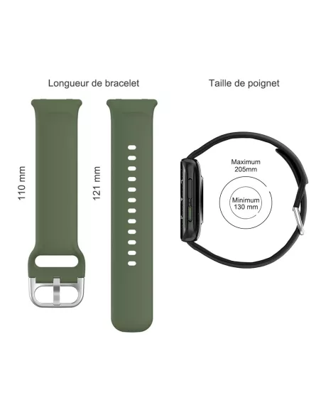 Bracelet sport Oppo Watch 2 - Vert militaire (kaki) | Ibroz