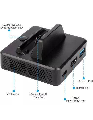 Station d'accueil socle de charge et tranfert TV HD pour Nintendo S...