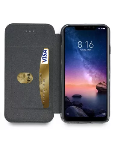 Xiaomi Redmi Note 6 Etui Cuir Folio CLAM | Ibroz
