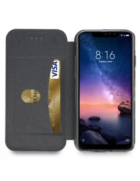 Xiaomi Redmi Note 6 Etui Cuir Folio CLAM | Ibroz