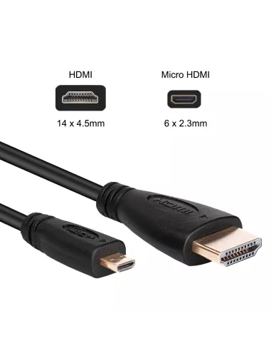 Câble Micro HDMI vers HDMI 4K standard - Diffusion video vers TV-pr...