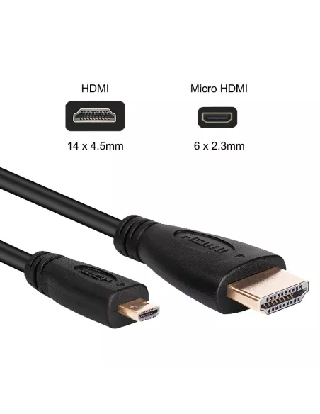 Câble Micro HDMI vers HDMI 4K standard - Diffusion video vers TV-pr...