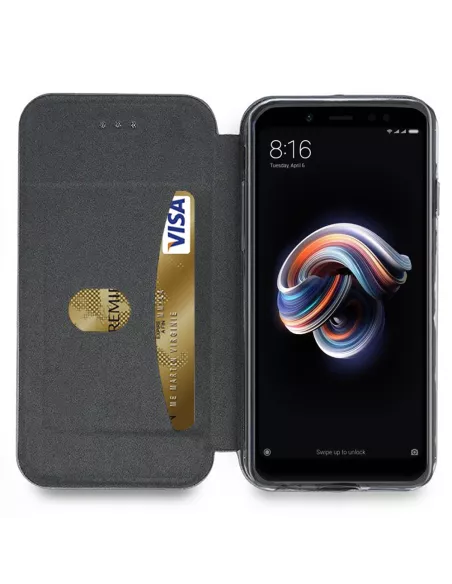 Xiaomi Redmi Note 5 Etui Cuir Folio CLAM | Ibroz