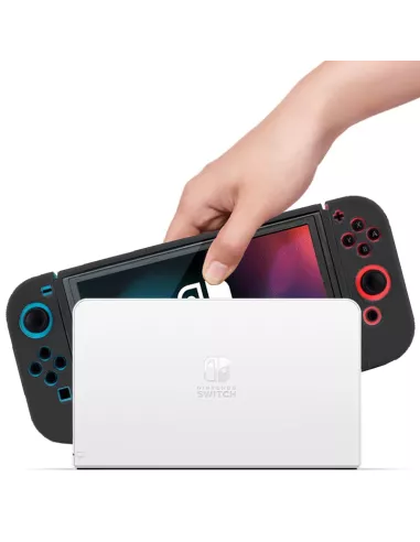 LSR Silicone Soft Touch Nintendo Switch OLED Case - Black | Ibroz