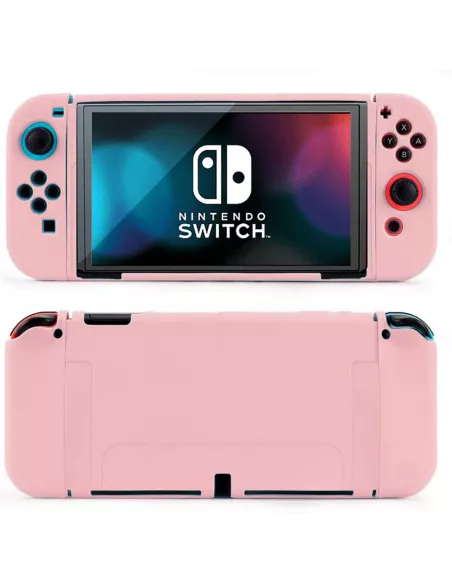 LSR Silicone Soft Touch Nintendo Switch OLED Case - Pink | Ibroz