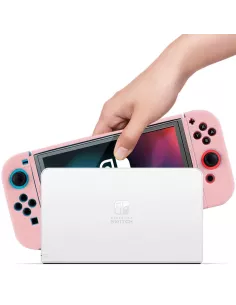 LSR Silicone Soft Touch Nintendo Switch OLED Case - Pink | Ibroz 2
