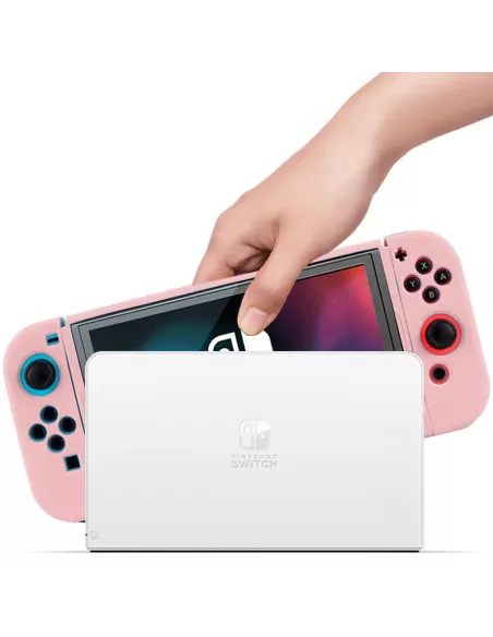 LSR Silicone Soft Touch Nintendo Switch OLED Case - Pink | Ibroz