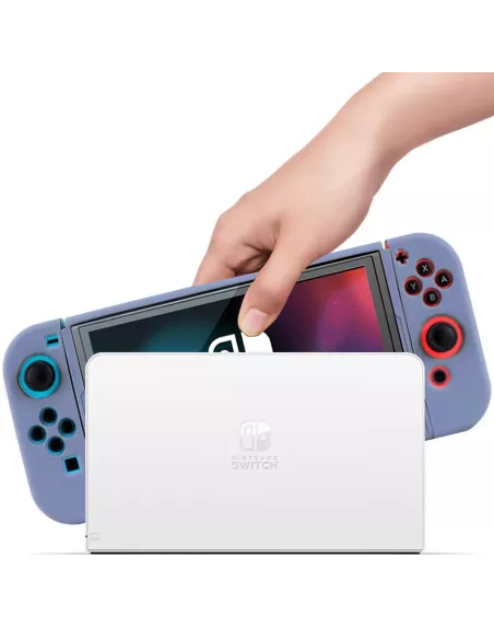 LSR Silicone Soft Touch Nintendo Switch OLED Case - Grey Blue | Ibroz