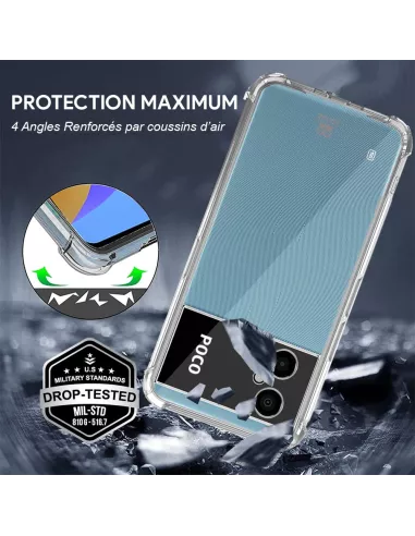 Xiaomi Poco M4 (5G) Pack Coque antichocs + Protection Ecran 9H - Tr...