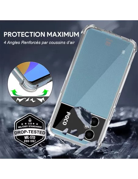 Xiaomi Poco M4 (5G) Pack Coque antichocs + Protection Ecran 9H - Tr...