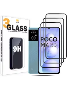 Set of 3 5D tempered glass screen protectors for Xiaomi Poco M4 -...