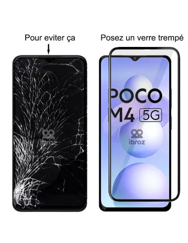 Lot de 3 Protections écran pour Xiaomi Poco M4 en verre trempé 5D -...