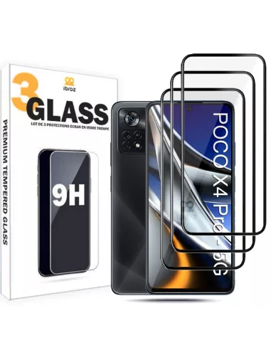 Set of 3 tempered glass screen protectors for Xiaomi Poco X4 Pro ...