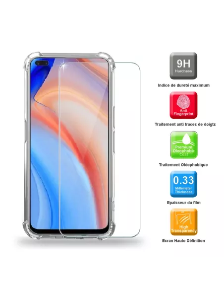 Oppo Reno 4 Pro (5G) - Pack Coque antichocs + Protection écran 9H |...