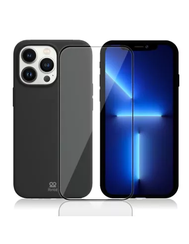 Apple iPhone 13 Pro Liquid Silicone Case + 9H Tempered Glass (5D) - ...