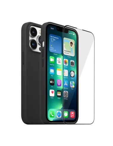 Apple iPhone 13 Pro Coque Liquid Silicone + Verre Trempé 9H (5D) - ...
