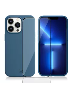 Apple iPhone 13 Pro Max Coque Liquid Silicone + Verre Trempé 9H (5D...