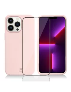 Apple iPhone 13 Pro Max Coque Liquid Silicone + Verre Trempé 9H (5D...