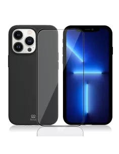 Apple iPhone 13 Pro Max Liquid Silicone Case + 9H Tempered Glass (5D...