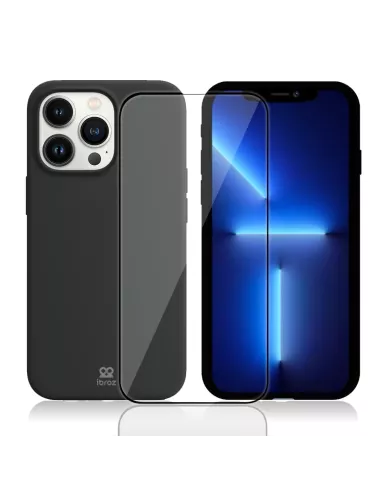 Apple iPhone 13 Pro Max Coque Liquid Silicone + Verre Trempé 9H (5D...