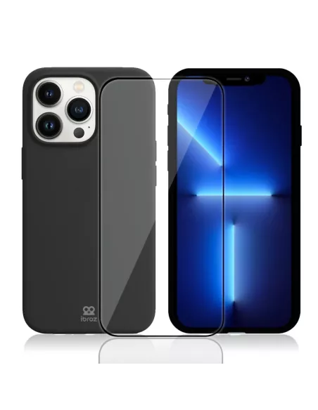 Apple iPhone 13 Pro Max Coque Liquid Silicone + Verre Trempé 9H (5D...