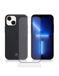 Apple iPhone 13 Mini Coque Liquid Silicone + Verre Trempé 9H (5D) -...
