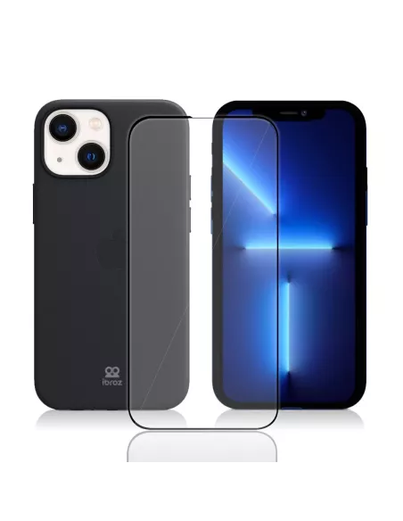 Apple iPhone 13 Mini Liquid Silicone Case + 9H Tempered Glass (5D) -...