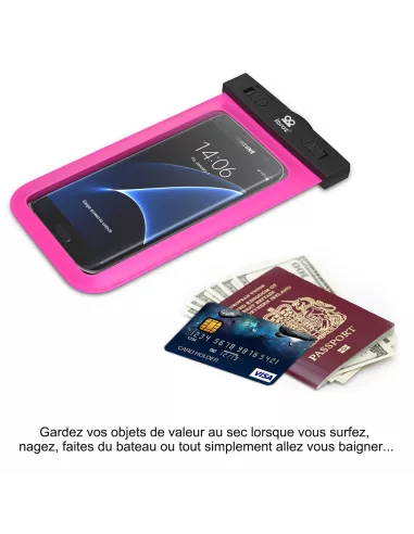 Pochette Housse de transport étanche IPX8 30 mètres - Rose | Ibroz