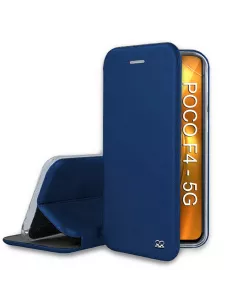 Xiaomi Poco F4 (5G) Etui Cuir Folio Clam - Bleu cosmos | Ibroz