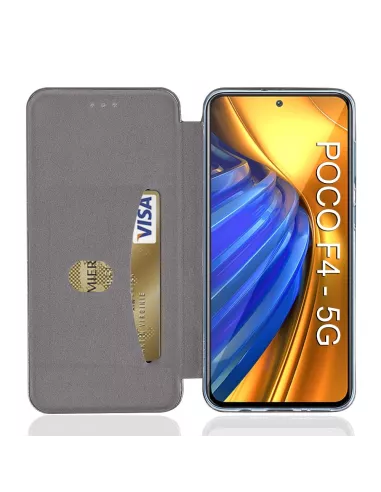 Xiaomi Poco F4 (5G) Leather Case Folio Clam - Cosmos Blue | Ibroz