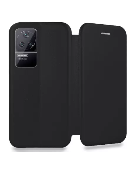 Xiaomi Poco F4 (5G) Leather Case Folio Clam - Black | Ibroz