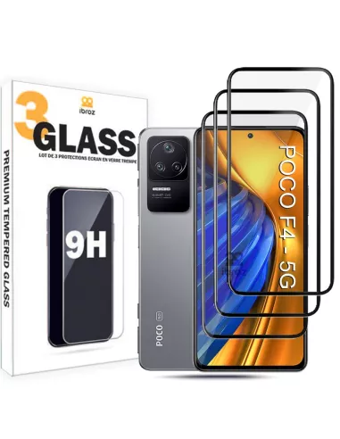 Lot de 3 Protections écran pour Xiaomi Poco F4 en verre trempé 5D -...