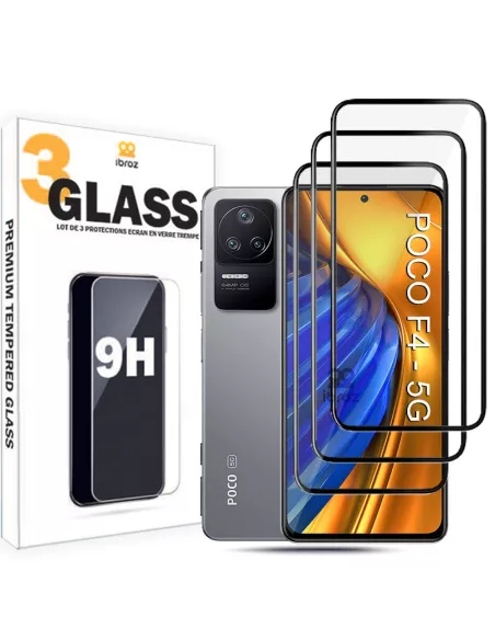 Set of 3 5D tempered glass screen protectors for Xiaomi Poco F4 -...