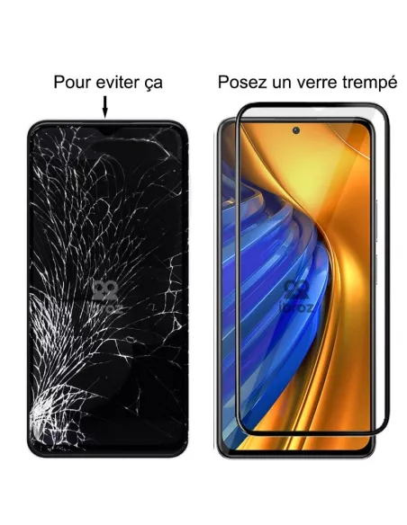 Set of 3 5D tempered glass screen protectors for Xiaomi Poco F4 -...