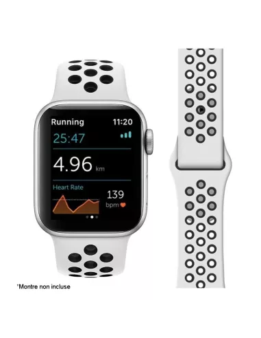 Set of 2 Sport Bands Apple Watch 7, 6, SE, 5, 4, 3 - Black and White...