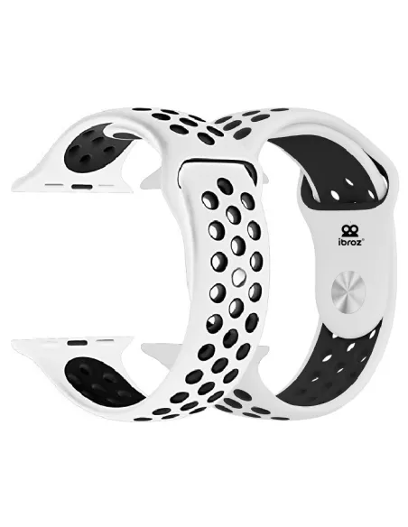 Lot de 2 Bracelets Sport Apple Watch 7, 6, SE, 5, 4, 3 - Rose et Bl...