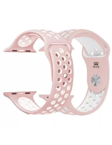 Set of 2 Sport Bands Apple Watch 7, 6, SE, 5, 4, 3 - Pink and Bl...