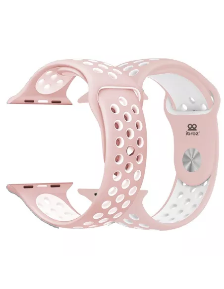 Set of 2 Sport Bands Apple Watch 7, 6, SE, 5, 4, 3 - Pink and Bl...