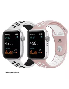 Set of 2 Sport Bands Apple Watch 7, 6, SE, 5, 4, 3 - Pink and Bl...