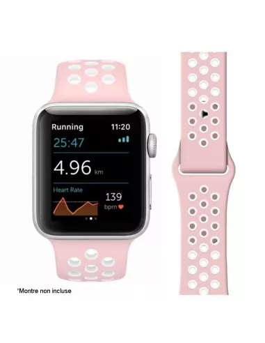 Set of 2 Sport Bands Apple Watch 7, 6, SE, 5, 4, 3 - Pink and Bl...