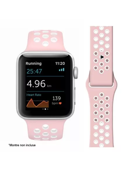 Set of 2 Sport Bands Apple Watch 7, 6, SE, 5, 4, 3 - Pink and Bl...