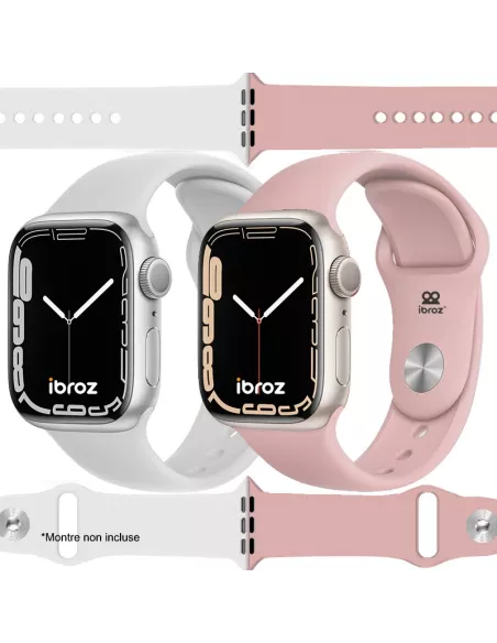 Set of 2 Apple Watch 7, 6, SE, 5, 4, 3 Sport Bands - White and R...