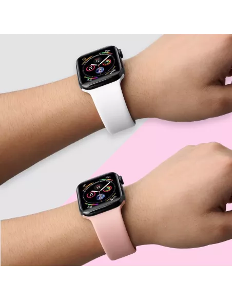 Lot de 2 Bracelets Sport Apple Watch 7, 6, SE, 5, 4, 3 - Blanc et R...