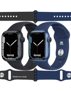 Lot de 2 Bracelets Sport Apple Watch 7, 6, SE, 5, 4, 3 - Bleu marin...