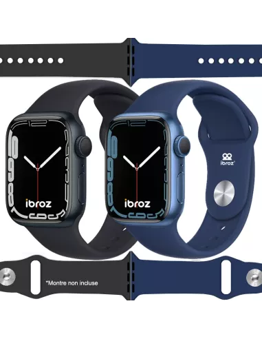 Set of 2 Apple Watch 7, 6, SE, 5, 4, 3 Sport Bands - Navy Blue...