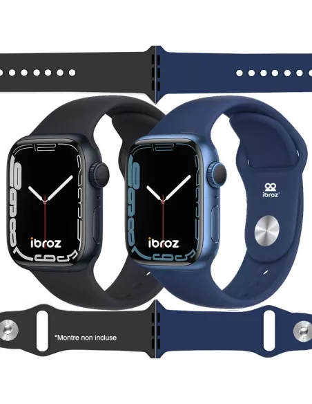 Set of 2 Apple Watch 7, 6, SE, 5, 4, 3 Sport Bands - Navy Blue...