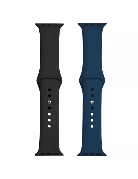Set of 2 Apple Watch 7, 6, SE, 5, 4, 3 Sport Bands - Navy Blue...